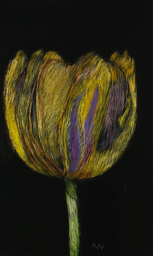 Mother's Day, 5" x 3", scratchboard and ink, 2016