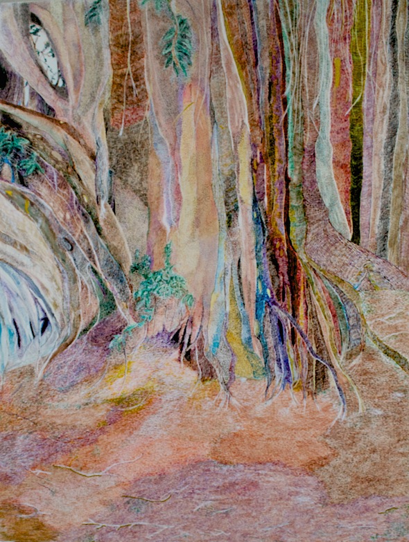 Respite, ink on clayboard, 24"H x 18"W