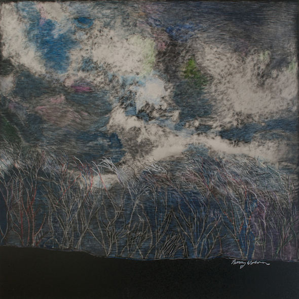 New Jersey Turnpike, Christmas Morning (no. 2), scratchboard and ink, 8" x 8", 2014