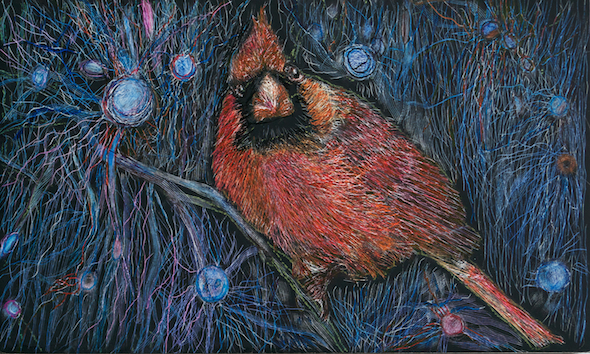 Just Staring, scratchboard and ink, 3" x 5", 2015