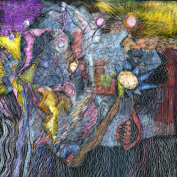 The The Veil of Anxiety, 8" x 8", scratchbook and ink, 2916