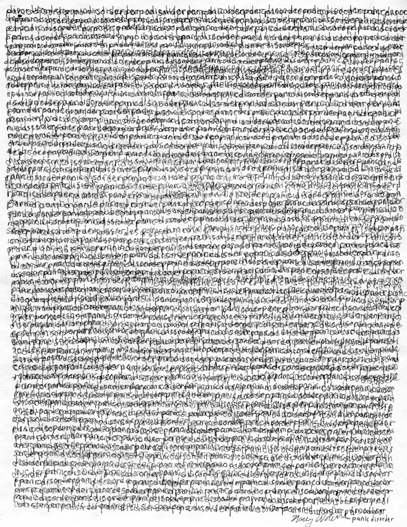 Panic Disorder, ink on paper, 11" x 8.5", 2016